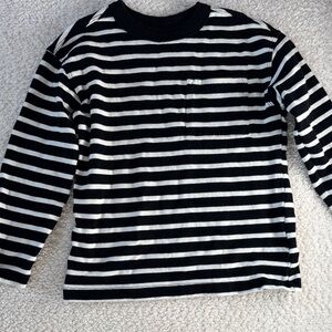 H&M Black and White Striped Long Sleeve Tee